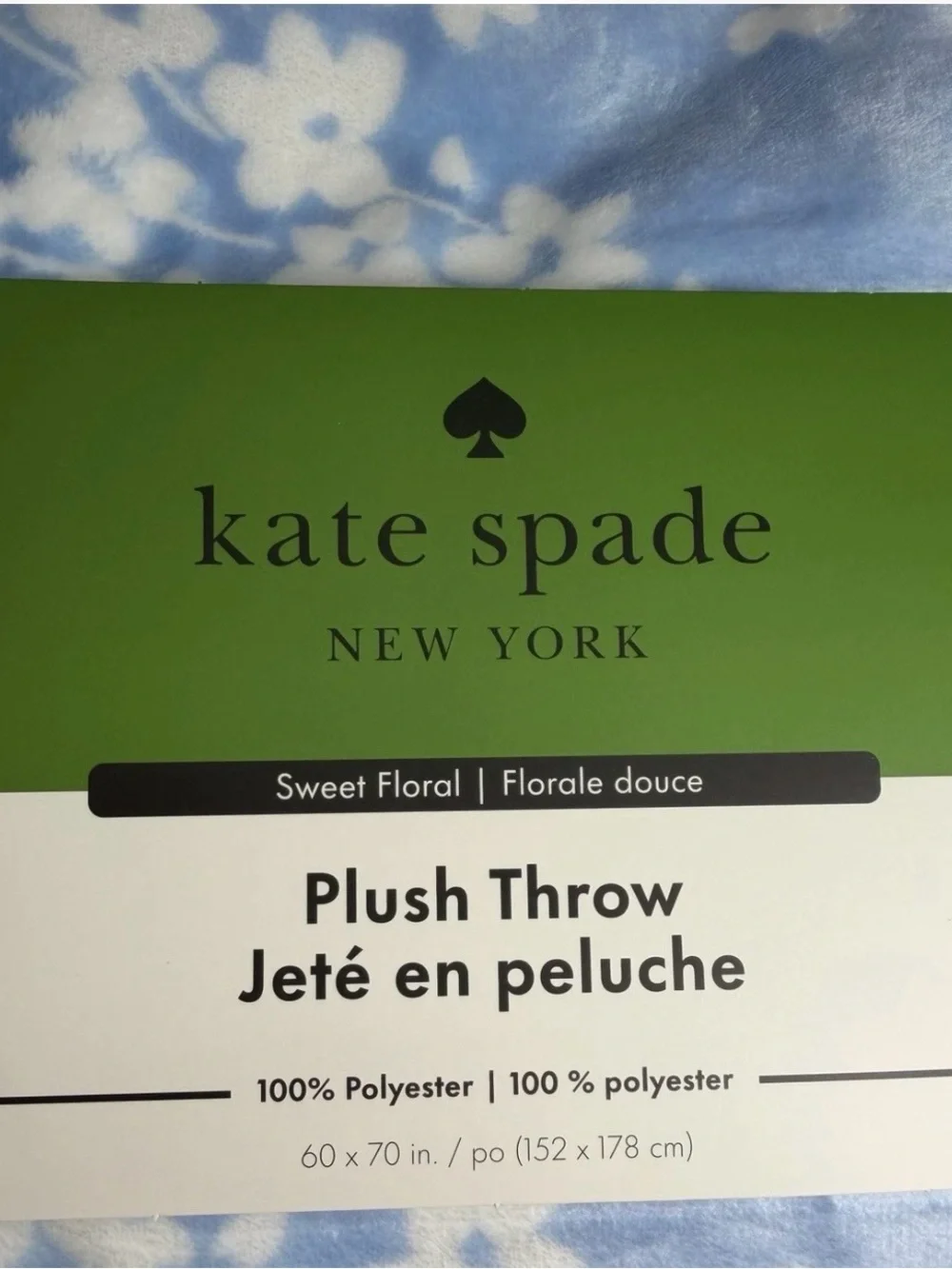 Kate Spade Plush Fleece Throw Blanket - Blue Sweet Floral